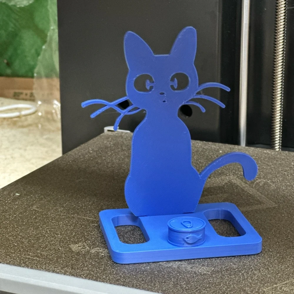 Blue Cat-Shaped Phone Stand